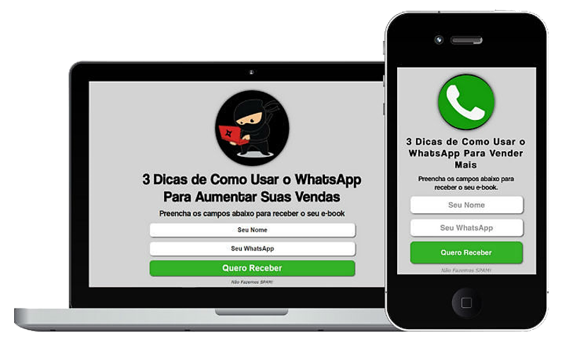 página de captura de números de WhatsApp